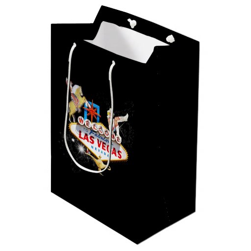 Las Vegas Welcome Sign On Starry Background Medium Gift Bag Zazzle