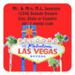 las Vegas Welcome Sign Red Address Label stickers
