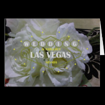 Las Vegas White Roses Bridal Bouquet Wedding Card