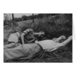 Lascivious young male couple napping gay interest card