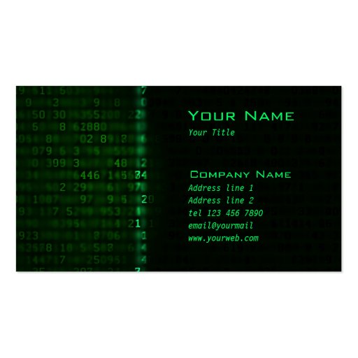 Laser Data scan Business Card (front side)