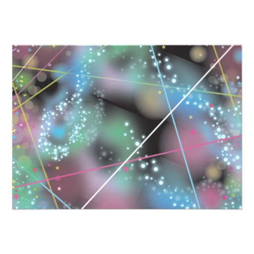 LASER GLOW in the DARK Bar Bat Mitzvah Invitation