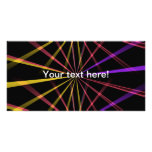 Laser lights personalized photo card