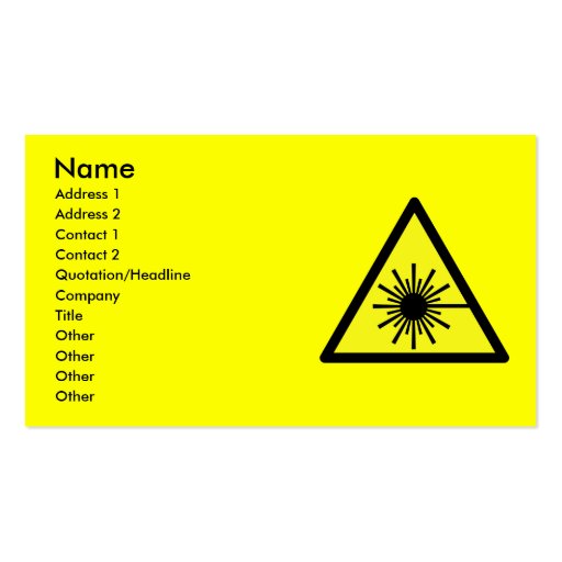 Laser_Radiation Business Card Template (front side)