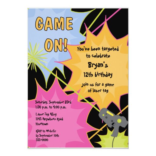 Laser Tag Birthday Invitation | Zazzle