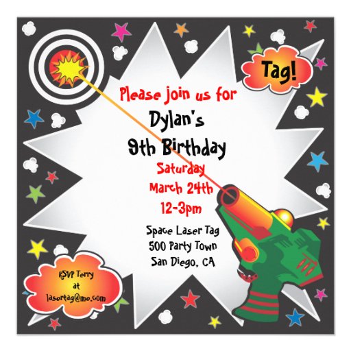 Laser Tag Birthday Party Invitation