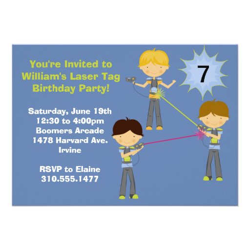 Laser Tag Birthday Party Invitation