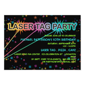 Laser Tag Birthday Party Invitation 5