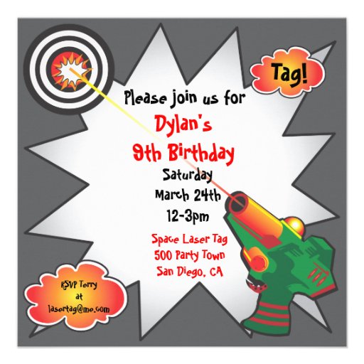 Laser Tag Birthday Party Invitation