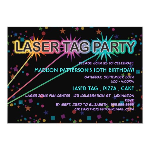 Laser Tag Birthday Party Invitation | Zazzle