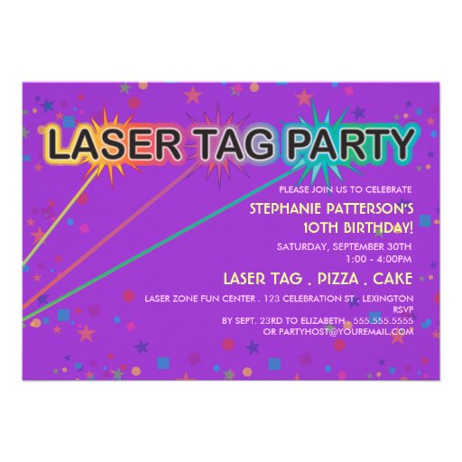 Laser Tag Birthday Party Invitation | Girl