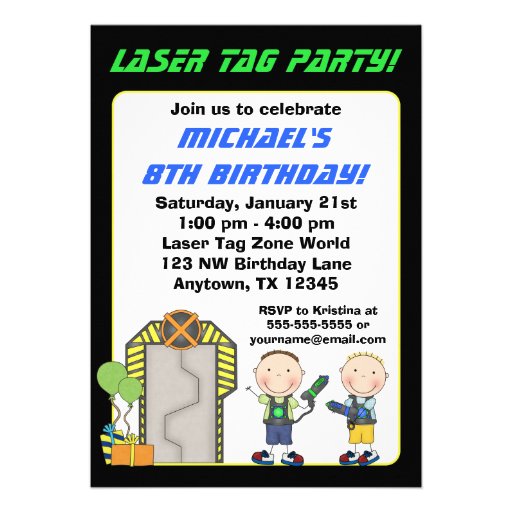 Laser Tag Birthday Party Invitations