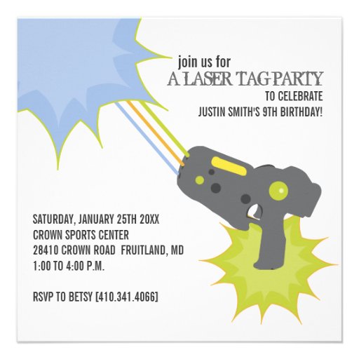 Laser Tag Birthday Party Invitations
