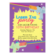 Laser Tag Birthday Party Invitations