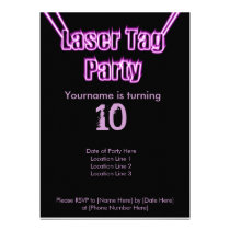 Laser Tag Party Purple Invitation invitations