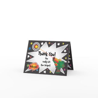 Laser tag Thank you card zazzle_card