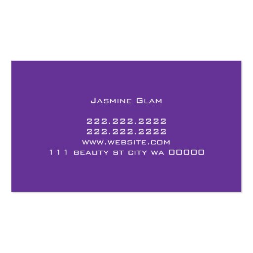 Lash Extensions Lashes Beauty Cosmetology Salon Business Card Template (back side)