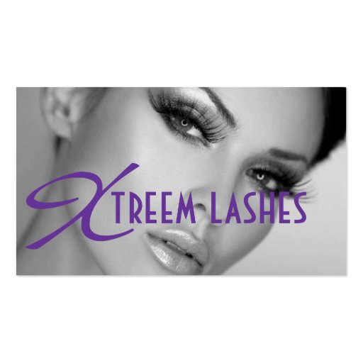 Lash Extensions Lashes Beauty Cosmetology Salon Business Card Template (front side)