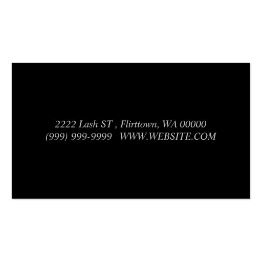 Lash Extensions, Lashes, Beauty, Cosmetology Salon Business Cards (back side)