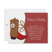 Lasso Cowgirl Birthday Personalized Invites