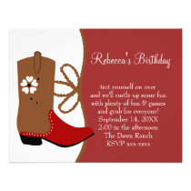 Lasso Cowgirl Birthday invitations
