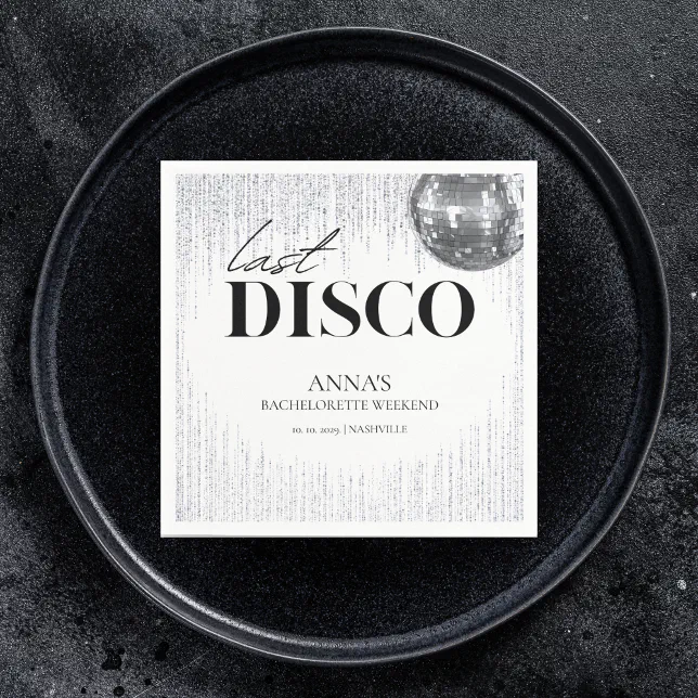 Last Disco Glitz Glam Bachelorette Party Napkins Zazzle