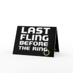 Last Fling Before Ring Bachelor Party Invitation Greeting Cards