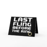 Last Fling Before Ring Bachelor Party Invitation Greeting Cards