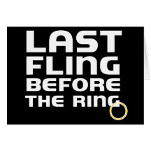 Last Fling Before Ring Bachelor Party Invitation Greeting Cards