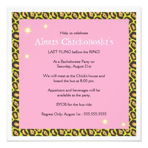 Last Fling before the Ring Bachelorette Invitation