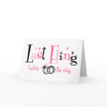 Last Fling Before The Ring Card