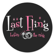 Last Fling Before The Ring Round Sticker