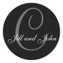 Last Name Initial C plus First Names Black Sticker by monogramgallery Last Name Initial C plus First Names Black Sticker