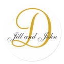 Last Name Initial D plus First Names Gold Sticker