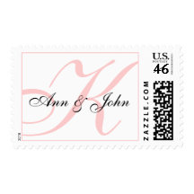 Last Name Initial K plus Names White Pink Stamp