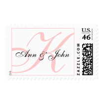 Last Name Initial K plus Names White Pink Stamp