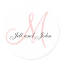 Last Name Initial plus First Names Pink Sticker sticker