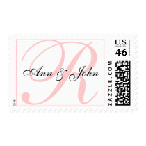 Last Name Initial plus Names White Pink Stamp