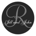 Last Name Initial R plus First Names Black Sticker by monogramgallery Last Name Initial R plus First Names Black Sticker