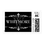 Last Name Postage Stamp - Black