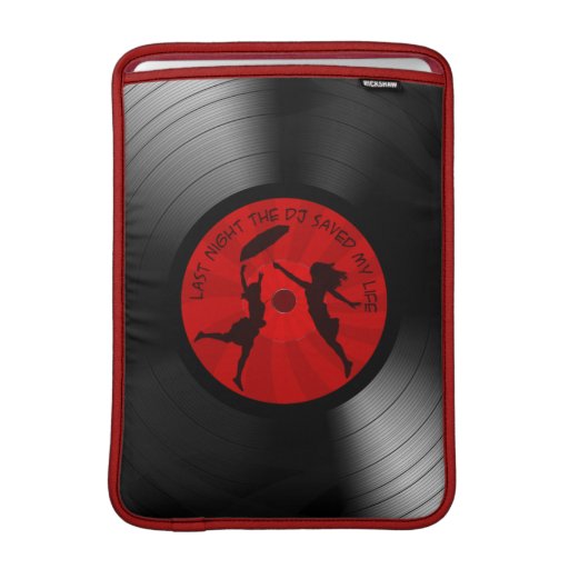 Last Night The DJ Saved My Life Vinyl Record Black Sleeve For MacBook Air