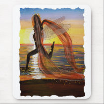 Last Rays of Fire Sunset Fairy Mousepad