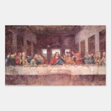 Last Supper by Leonardo da Vinci, Renaissance Art Rectangular Stickers