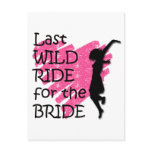 Last wild ride for the bride postcards