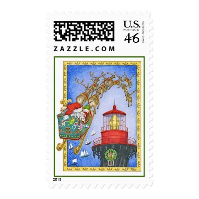 LastStop Lighthouse Postage Stamps by BarbaraBayerArt