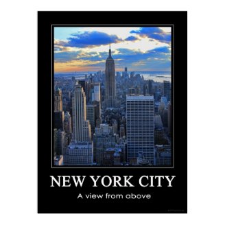 Late afternoon NYC Skyline as sunset approaches 1C Poster