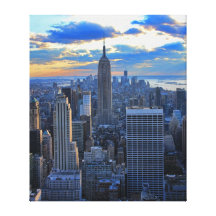 Late afternoon NYC Skyline as sunset approaches Gallery Wrapped Canvas