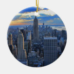 Late afternoon NYC Skyline as sunset approaches Ornaments