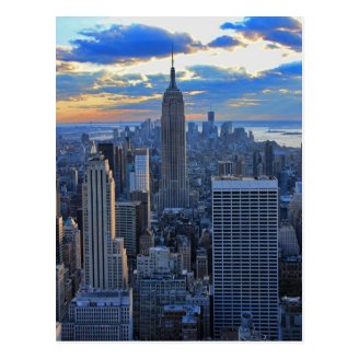 Late afternoon NYC Skyline as sunset approaches Postcards