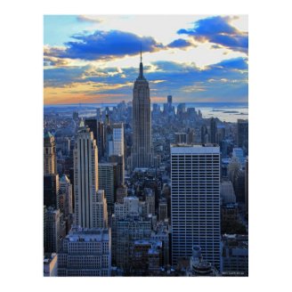 Late afternoon NYC Skyline as sunset approaches Posters